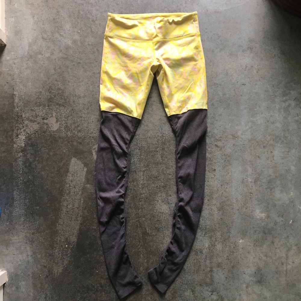 ALO Yoga yellow high waist goddess leggings
